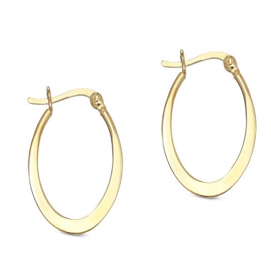 Flat Oval Hoop Earring with French Lockin 18K Gold Plated, Earring, ALILY , ALILY   jewelryjewelry deals, swarovski crystal jewelry, groupon jewelry,, jewelry for mom,