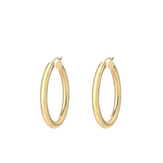 Classic 1" Round Hoop Earringin 18K Gold Plated, Earring, ALILY , ALILY   jewelryjewelry deals, swarovski crystal jewelry, groupon jewelry,, jewelry for mom,