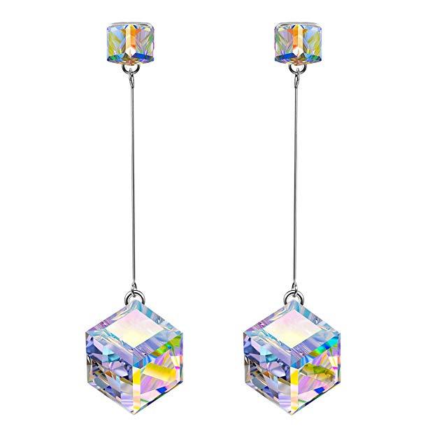 Aurora Borealis Northern Lights Earring and Necklace Set With Austrian Crystals with Luxe Box