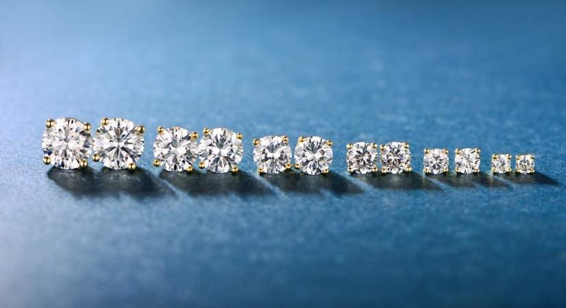 6 Piece Graduating Classic  Elements Studs in 14K Gold Plated