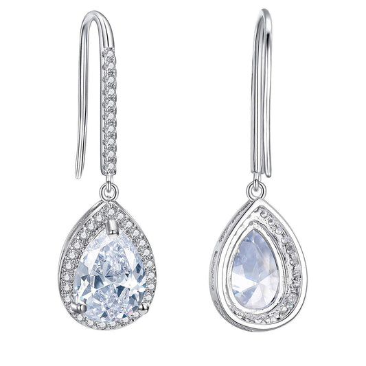 Pave Pear Cut Crystal Drop Earring   - ALILY