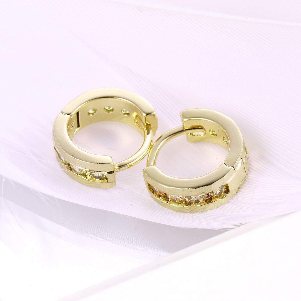 Classic Round Pave Huggie Earring   - ALILY
