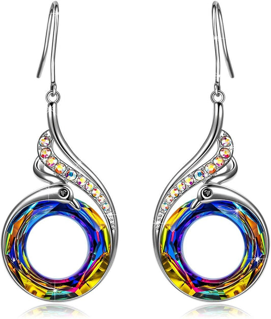 Flaming Phoenix Fire Swirl Drop Earring   - ALILY