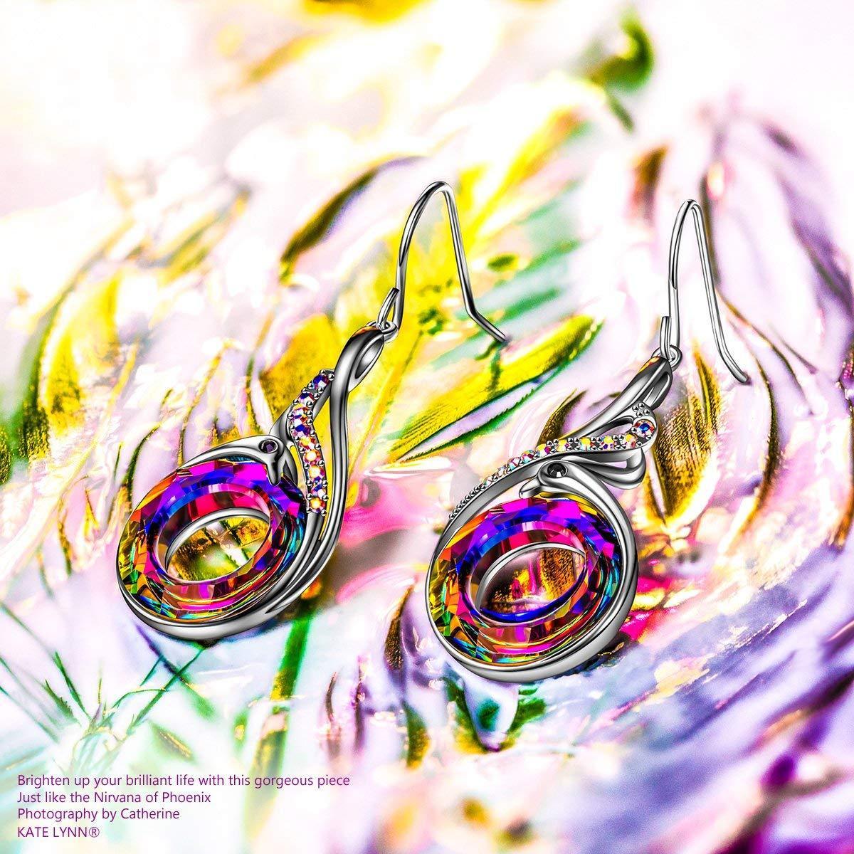 Flaming Phoenix Fire Swirl Drop Earring   - ALILY