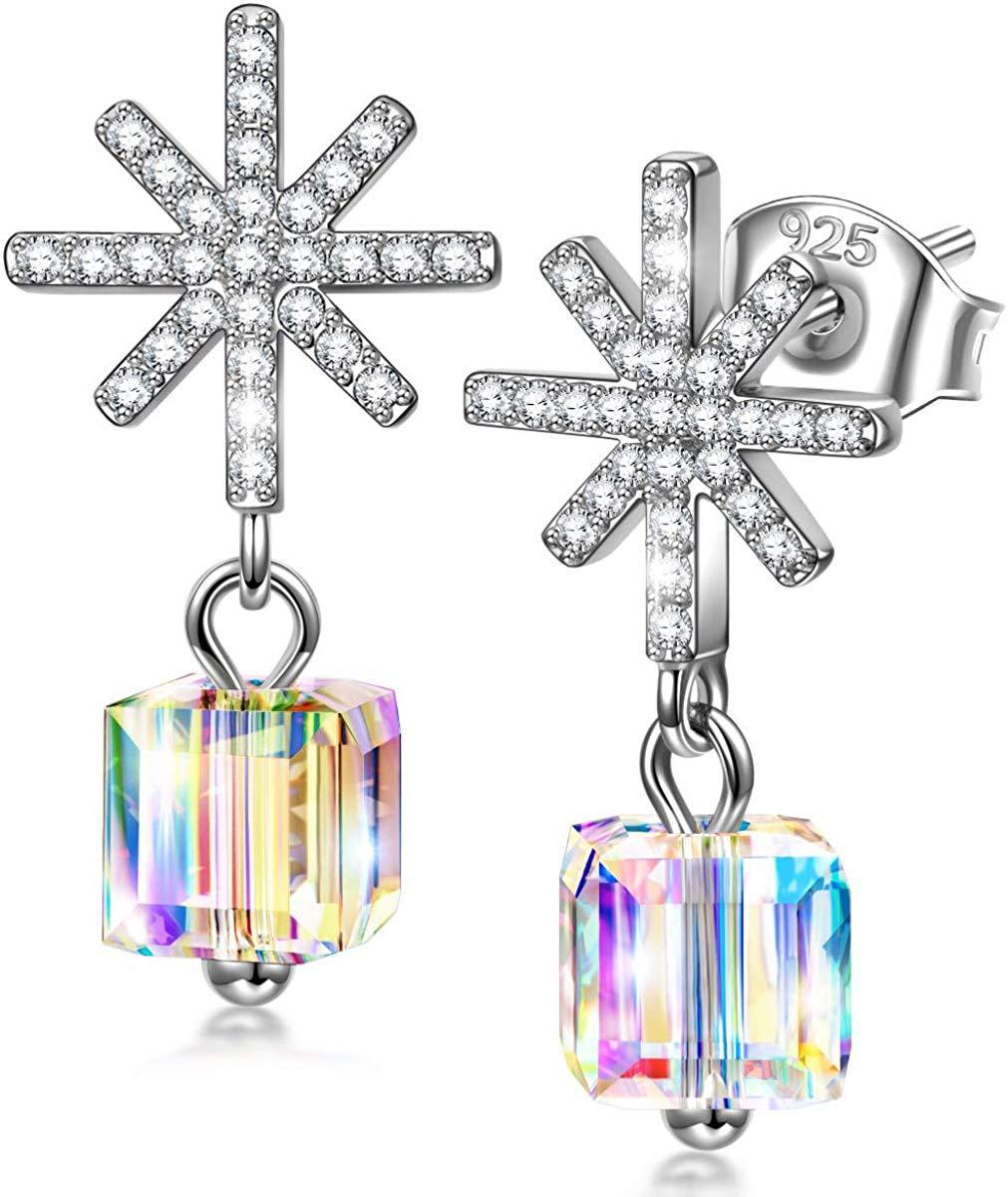 Aurora Borilles Snowflake Pave Drop Earring   - ALILY