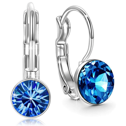 Round Baby 0.3" Crystals Leverback Earring   - ALILY