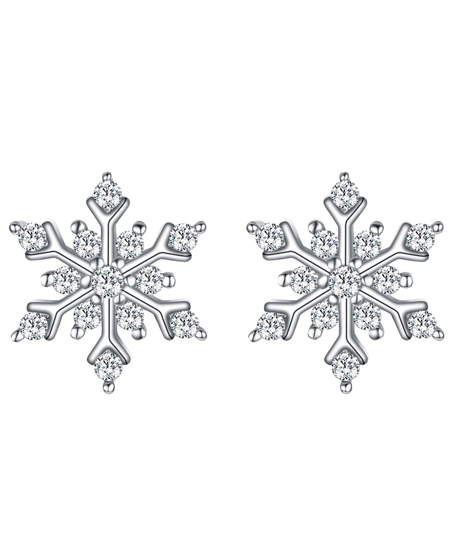 Snowflake for Winter Pave Stud Earrings   - ALILY