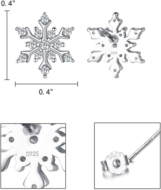 Mini White Crystal Aspen Snowflake Stud Earrings