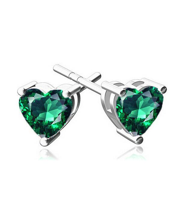 5 Piece Assorted Earring Set made With  Crystals with Luxe Box - Emerald