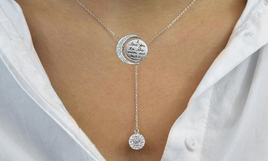 Engraved To The Moon And Back Y Necklace, Necklaces, ALILY , ALILY   jewelryjewelry deals, swarovski crystal jewelry, groupon jewelry,, jewelry for mom, 
