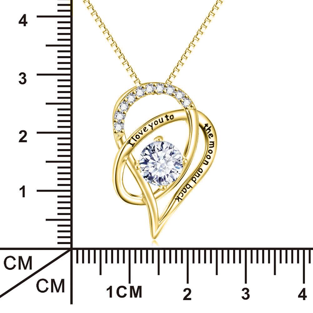 Love you to The Moon & Back Necklace Made with Austrian Elements in 18K Gold Plating   - ALILY