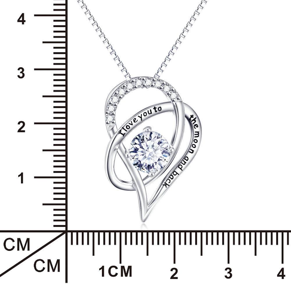 Mother's Day I Love You To The Moon & Back Austrian Elements Necklace & Gift Box   - ALILY