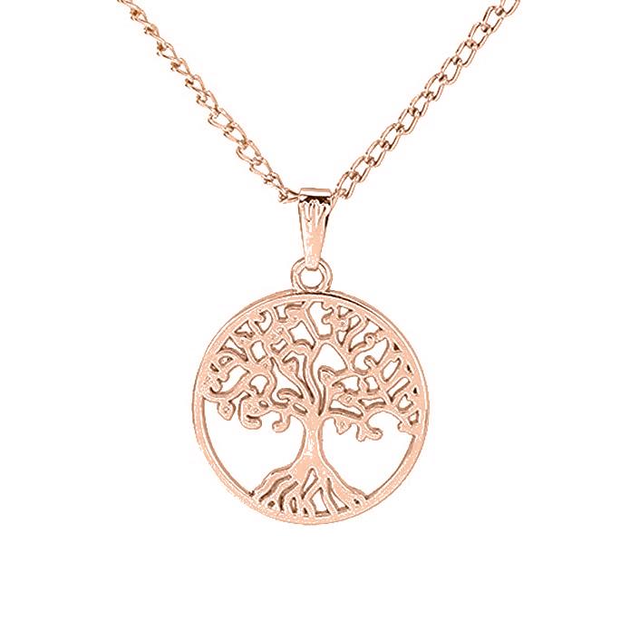 Bohemian Filigree Tree Of Life Necklace Set in 14K Rose Gold, , ALILY , ALILY   jewelryjewelry deals, swarovski crystal jewelry, groupon jewelry,, jewelry for mom,