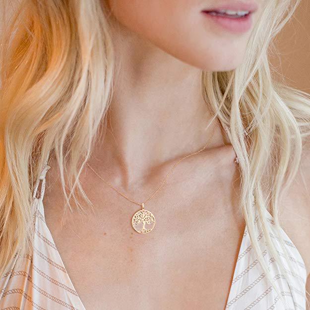 Bohemian Filigree Tree Of Life Necklace Set in 14K Rose Gold, , ALILY , ALILY   jewelryjewelry deals, swarovski crystal jewelry, groupon jewelry,, jewelry for mom,