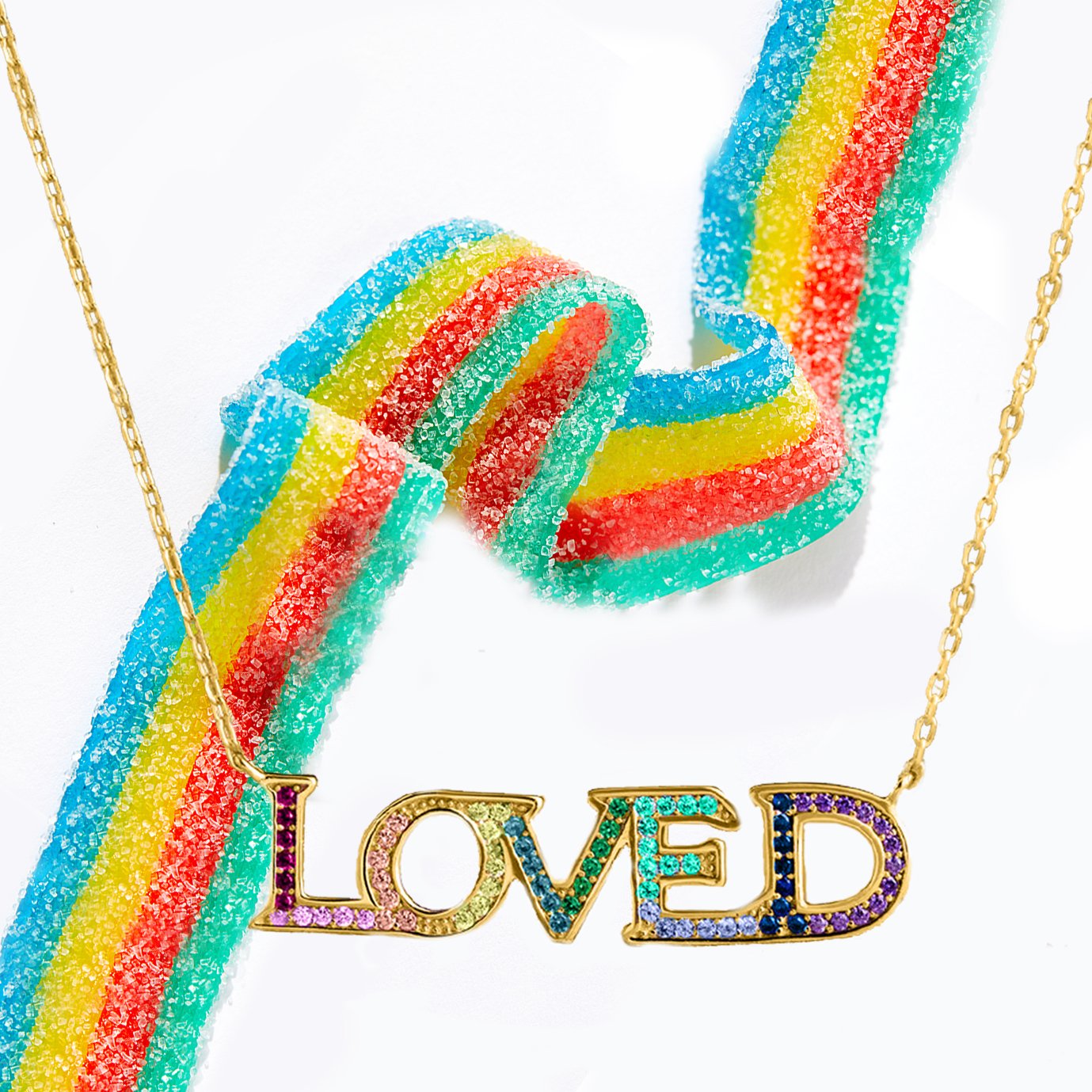 18K Gold Plated Rainbow Swarovski Elements Pendant Necklace, , ALILY , ALILY   jewelryjewelry deals, swarovski crystal jewelry, groupon jewelry,, jewelry for mom,