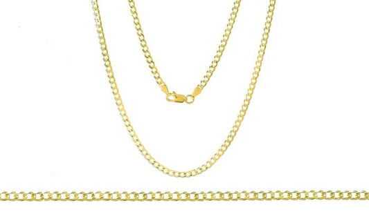 Unisex Solid Italian Curb Chain in 14K Gold Plating   - ALILY