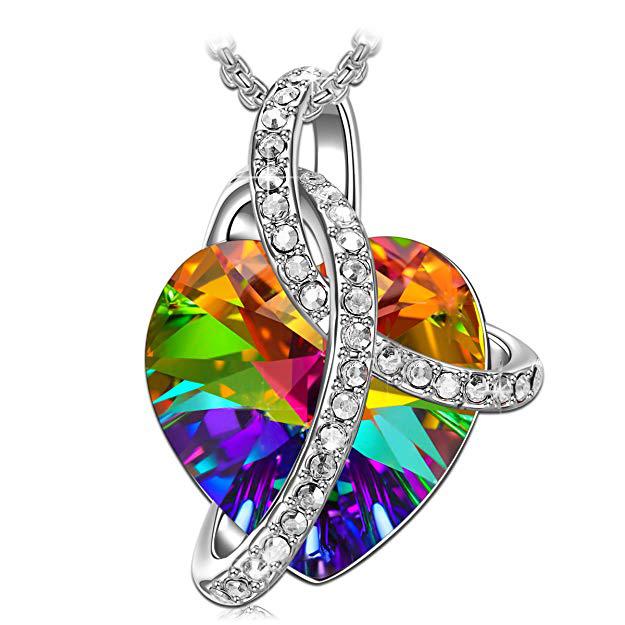FREE! Rainbow Heart Swarovski Crystal Necklace in 18K Gold Plated, Necklace, ALILY , ALILY   jewelryjewelry deals, swarovski crystal jewelry, groupon jewelry,, jewelry for mom,