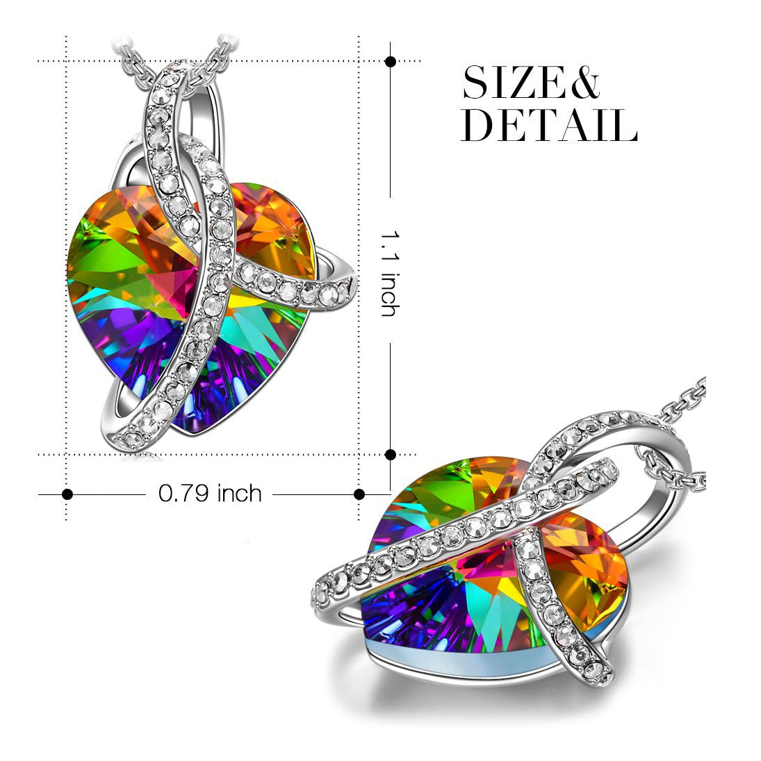 FREE! Rainbow Heart Swarovski Crystal Necklace in 18K Gold Plated, Necklace, ALILY , ALILY   jewelryjewelry deals, swarovski crystal jewelry, groupon jewelry,, jewelry for mom,