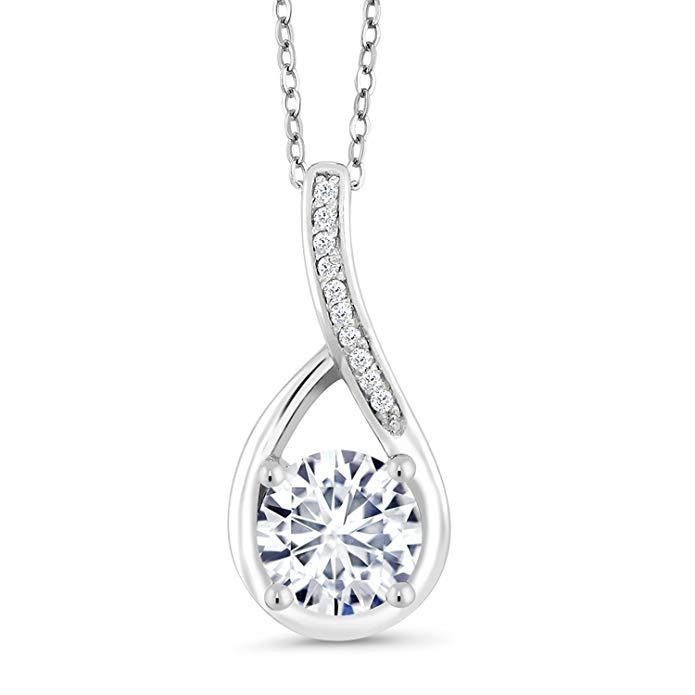 Classic Teardrop Pave Necklace Embellished with Swarovski Elements in 18K White Gold Plated, Necklace, ALILY , ALILY   jewelryjewelry deals, swarovski crystal jewelry, groupon jewelry,, jewelry for mom,