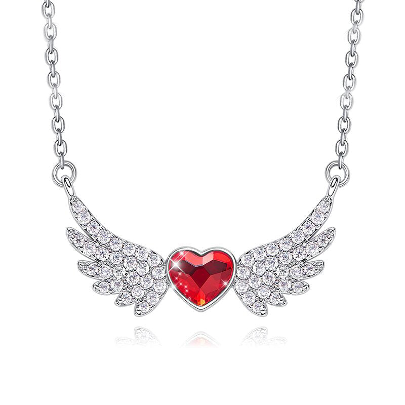 Angel in My Heart Forever Necklace in Rhodium Plating