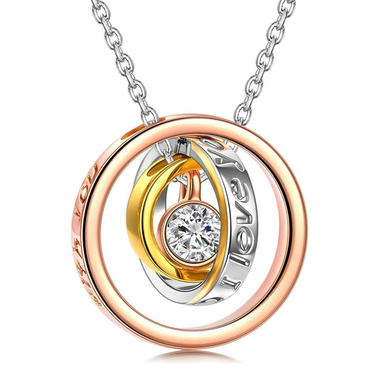 Triple rolling Necklace - I will always Love you MUM   - ALILY