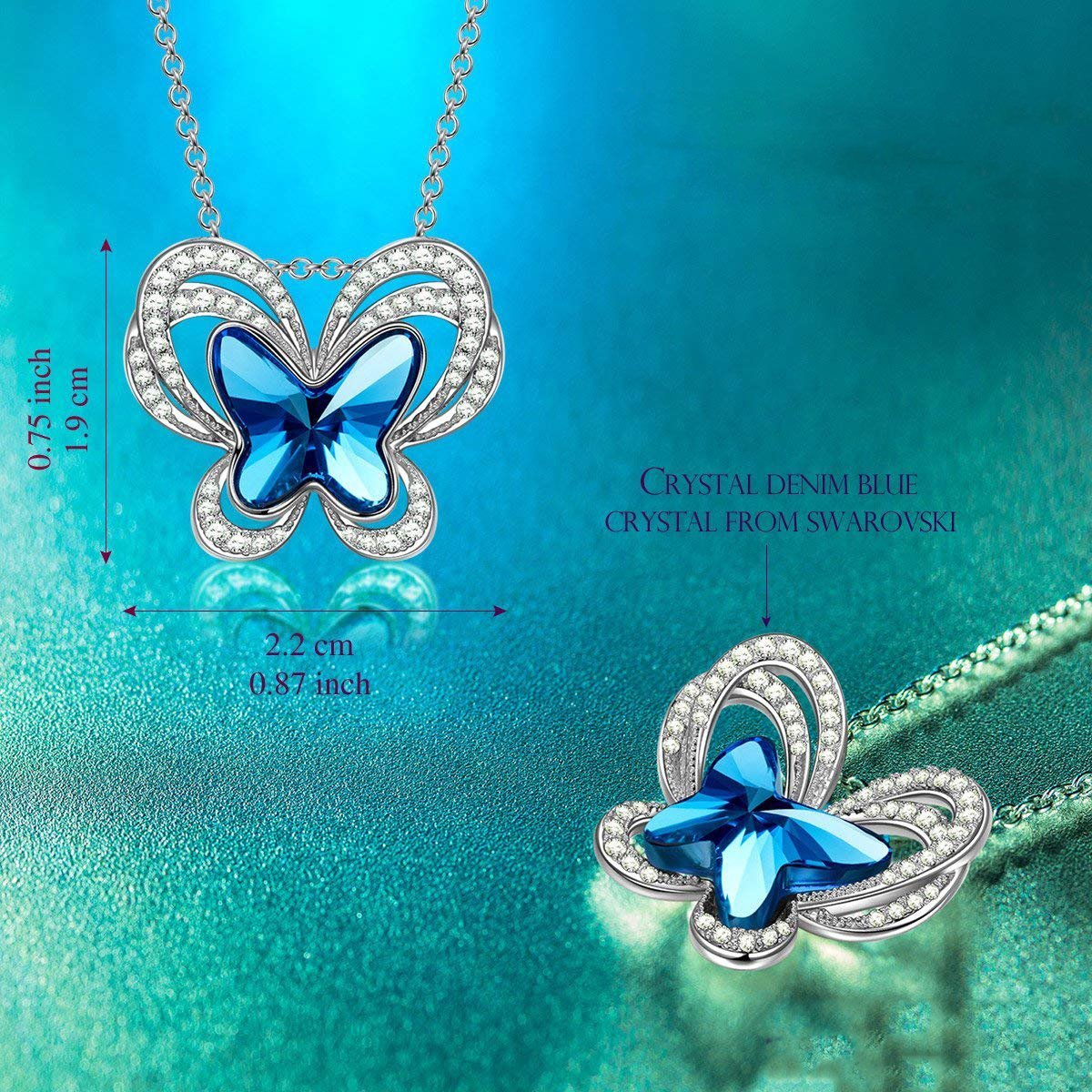 Blue Topaz Butterfly Necklace   - ALILY