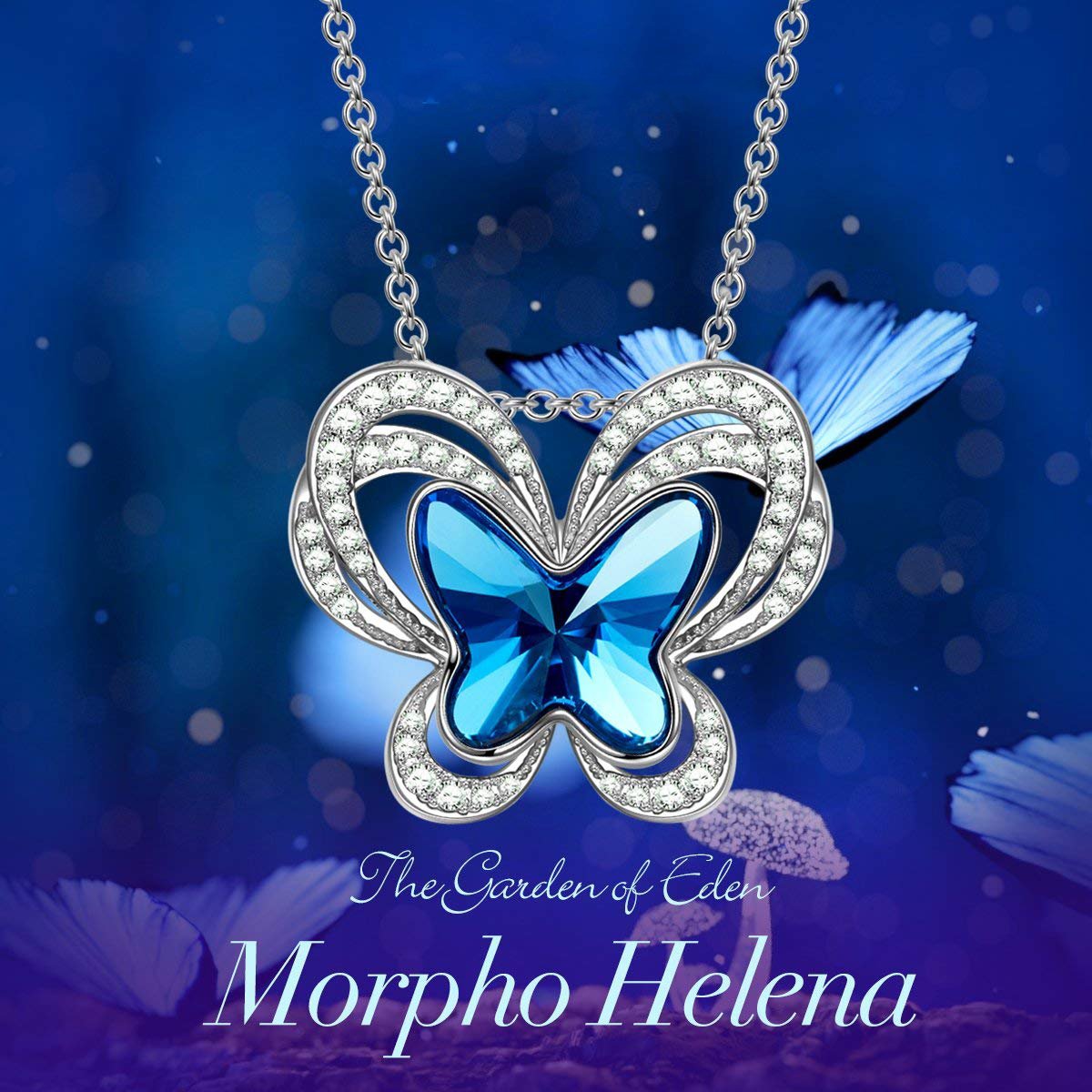 Blue Topaz Butterfly Necklace   - ALILY