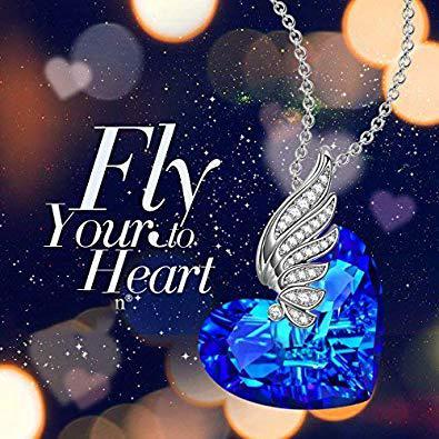 Blue Topaz Wings of my Angel Necklace   - ALILY