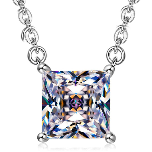 Classic Sqaure Cut Diamond Created Necklace   - ALILY