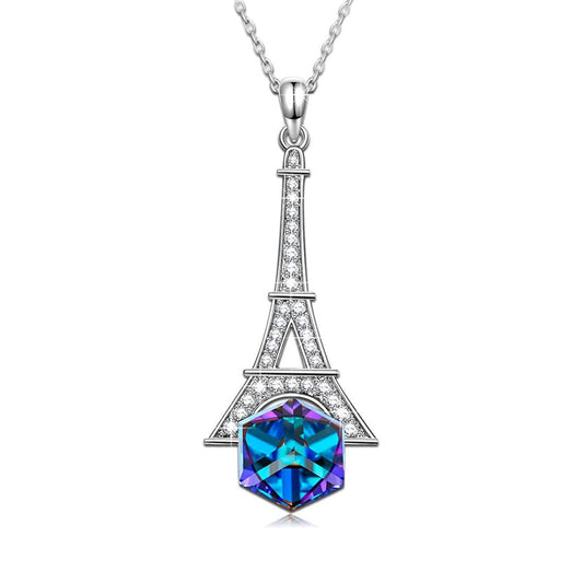 Eiffel Tower Pave Necklace   - ALILY