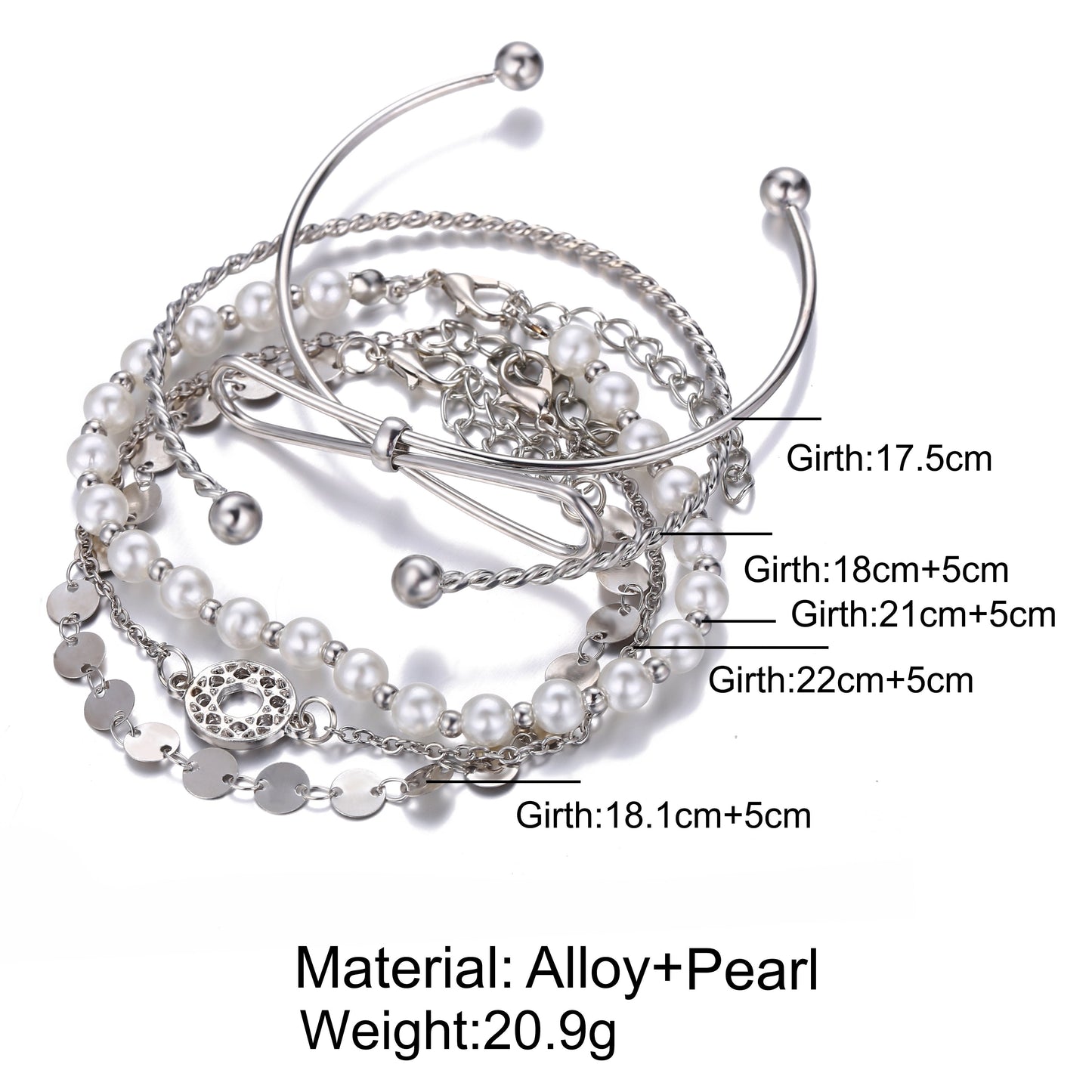 18K White Gold Plated Bracelet in 18K White Gold Plated