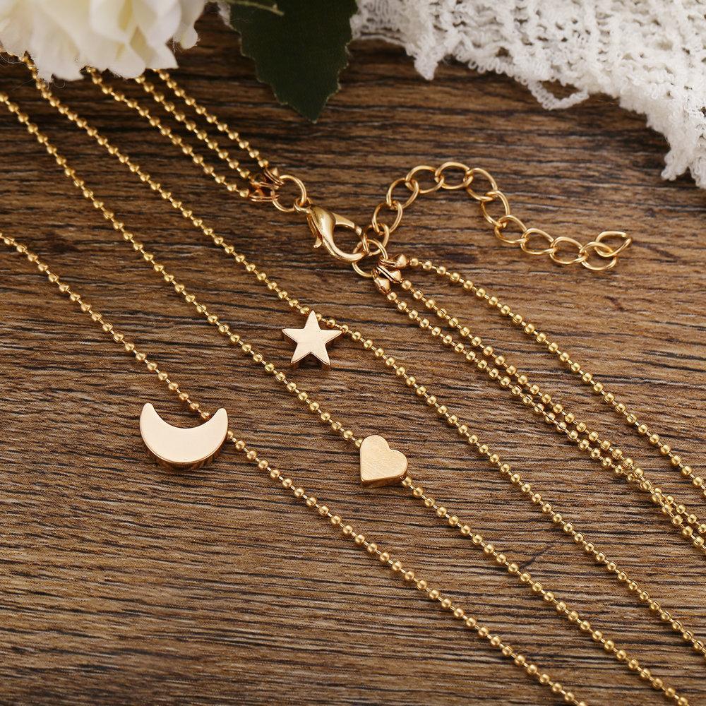 3 Piece Celestial Drop Necklace 18K Gold Plated Necklace in 18K Gold Plated