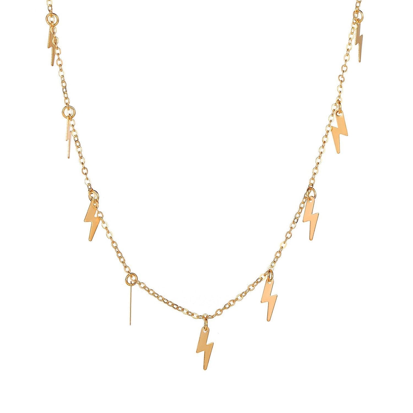 Lighting Bolt Necklace  18K Gold Plated Necklace in 18K Gold Plated
