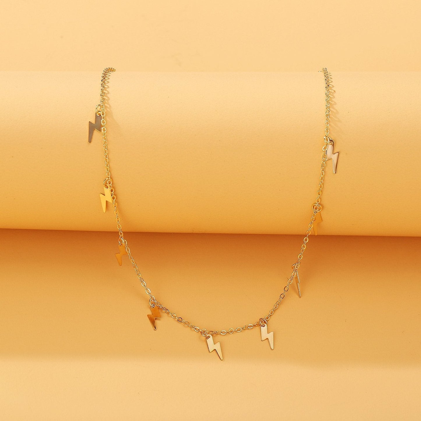 Lighting Bolt Necklace  18K Gold Plated Necklace in 18K Gold Plated
