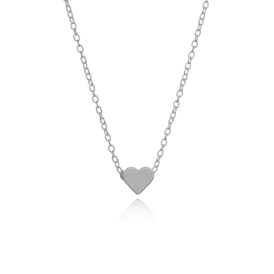 Classic Heart 18K White Gold Plated Necklace in 18K White Gold Plated