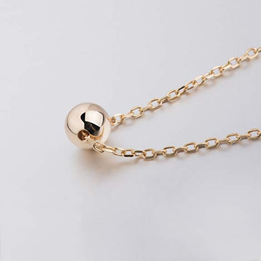 Sleek Sphere Circular Minimalist Pendant Necklace in 14K Gold Plating