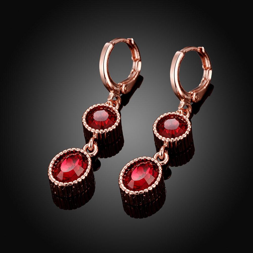 Duo Red Swarovski Elements Drop in 14K Rose Gold, Earring, ALILY , ALILY   jewelryjewelry deals, swarovski crystal jewelry, groupon jewelry,, jewelry for mom,