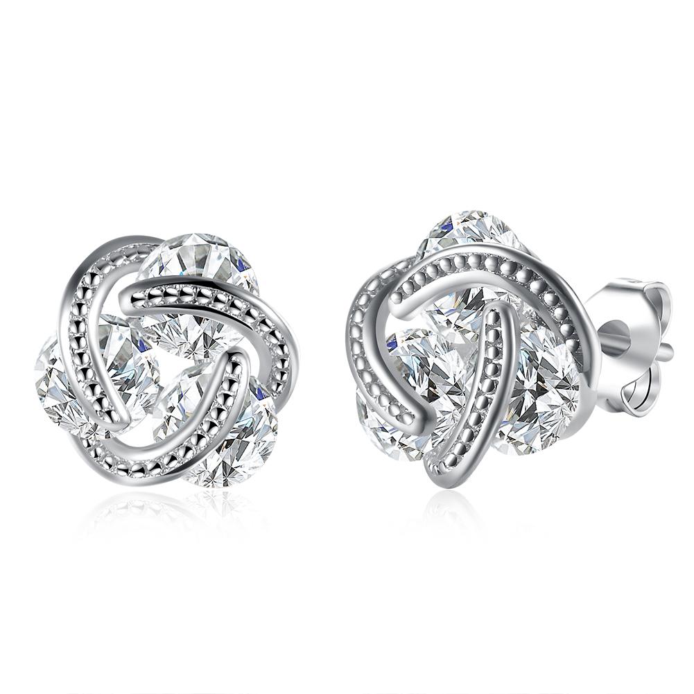 18K Gold Plated Mesh Knot Stud Earrings Made with Swarovski Elements, , ALILY , ALILY   jewelryjewelry deals, swarovski crystal jewelry, groupon jewelry,, jewelry for mom,