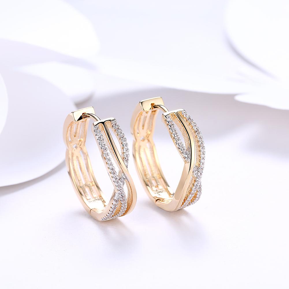 18K Gold Plated Criss Cross Pav'e Earrings With Swarovski Elements, , ALILY , ALILY   jewelryjewelry deals, swarovski crystal jewelry, groupon jewelry,, jewelry for mom,