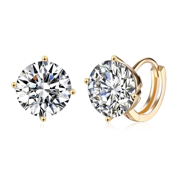 Swarovski Crystal Huggies Set in 18K White Gold - ALILY  www..com fashion jewelry for women