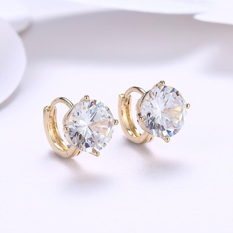 Swarovski Crystal Huggies Set in 18K White Gold - ALILY  www..com fashion jewelry for women