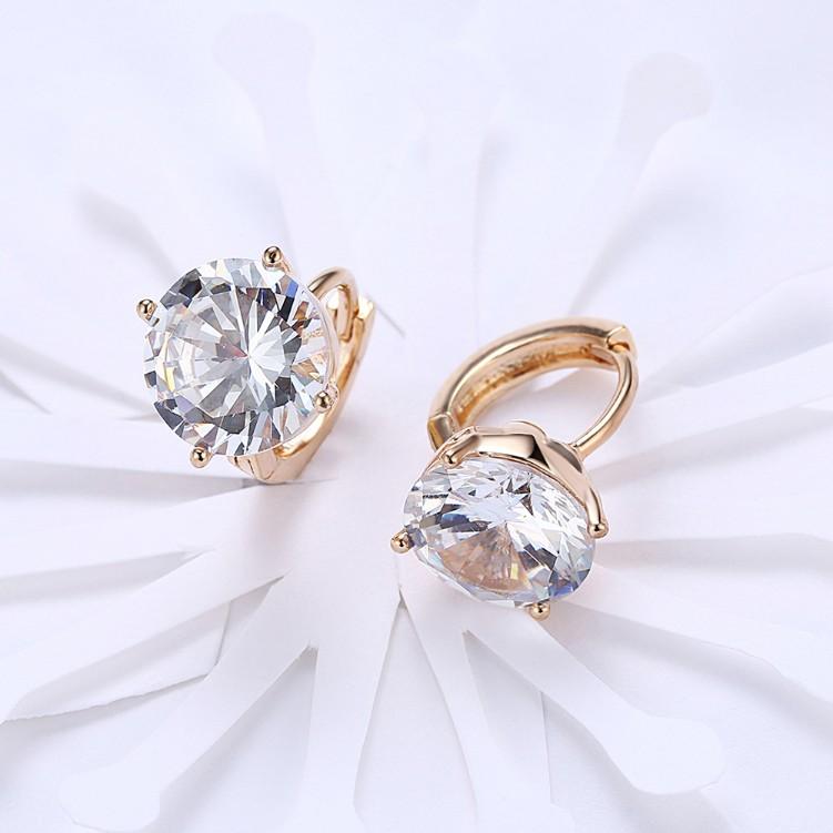 Swarovski Crystal Huggies Set in 18K White Gold - ALILY  www..com fashion jewelry for women