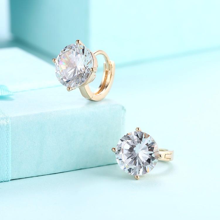 Swarovski Crystal Huggies Set in 18K White Gold - ALILY  www..com fashion jewelry for women