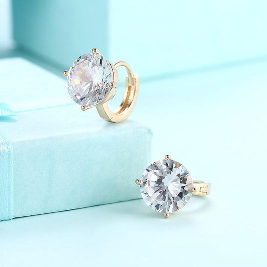 Swarovski Crystal Huggies Set in 18K White Gold - ALILY  www..com fashion jewelry for women
