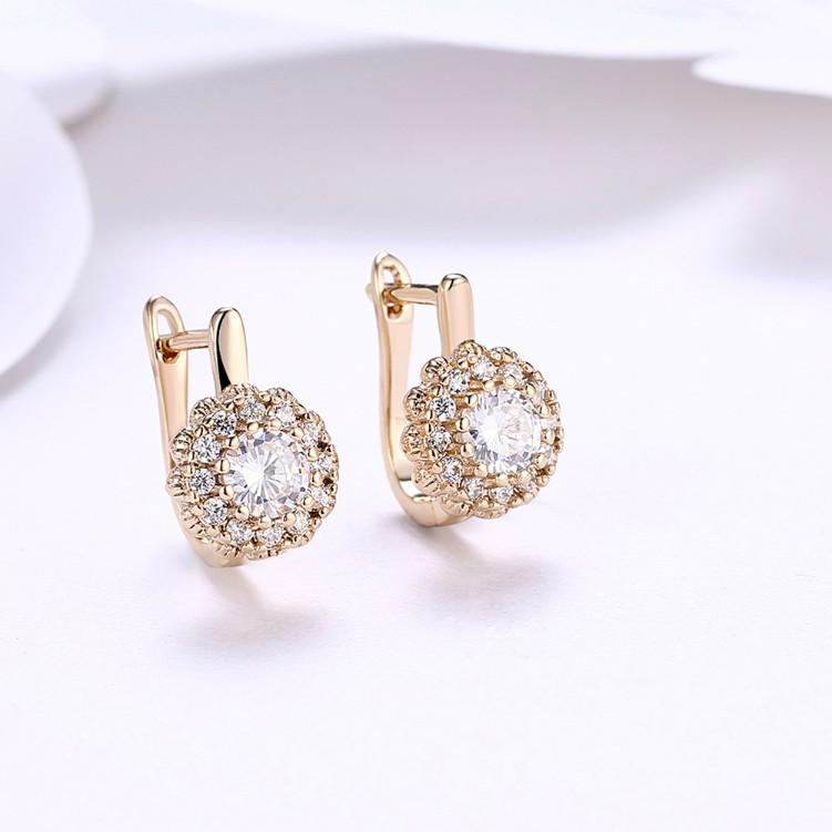 Swarovski Crystal Micro Pav'e Bursting Star Leverback Earrings Set in 18K Gold - ALILY  www..com fashion jewelry for women