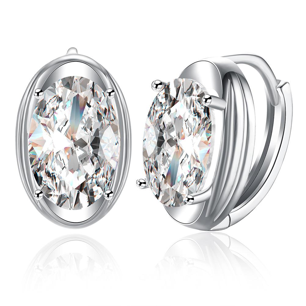 Circular Mid Swarovski Elements Earrings in 18K White Gold, Earring, ALILY , ALILY   jewelryjewelry deals, swarovski crystal jewelry, groupon jewelry,, jewelry for mom,