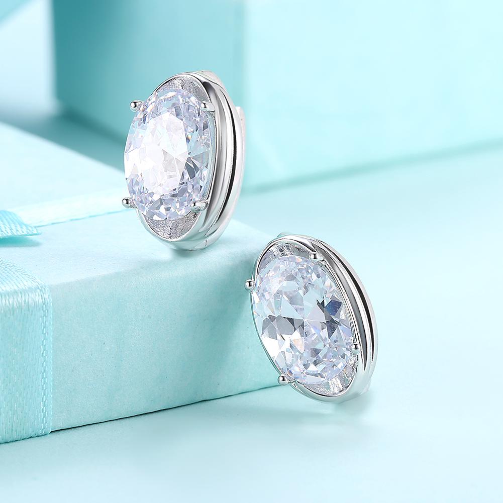 Circular Mid Swarovski Elements Earrings in 18K White Gold, Earring, ALILY , ALILY   jewelryjewelry deals, swarovski crystal jewelry, groupon jewelry,, jewelry for mom,