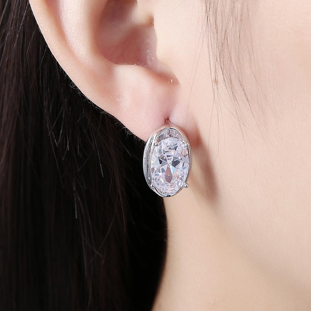 Circular Mid Swarovski Elements Earrings in 18K White Gold, Earring, ALILY , ALILY   jewelryjewelry deals, swarovski crystal jewelry, groupon jewelry,, jewelry for mom,