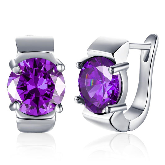 Purple Princess Cut  Elements in 18K White Gold