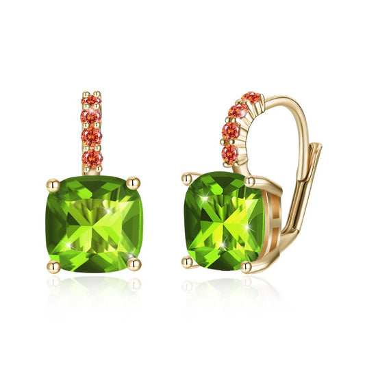 Green Asscher Cut Swarovski Pav'e Leverback in 14K Gold, Earring, ALILY , ALILY   jewelryjewelry deals, swarovski crystal jewelry, groupon jewelry,, jewelry for mom,